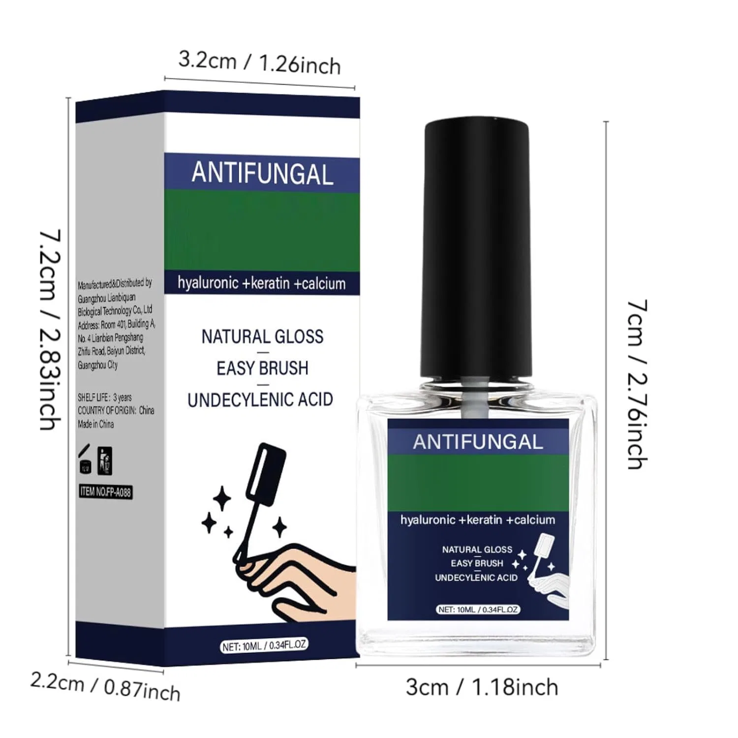 Набор для ухода за ногтями с гиалуроновой кислотой, 5 шт. Generisch, Pack Of 4 — фото 2