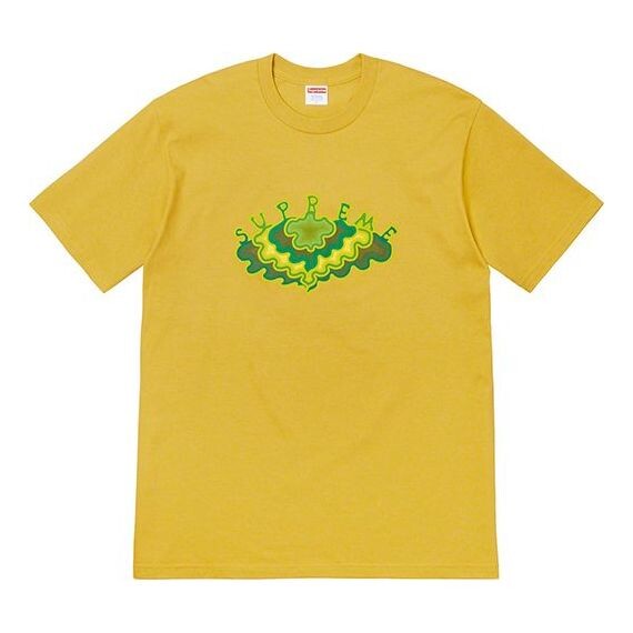 

Футболка ss19 cloud tee clouds pattern short sleeve yellow Supreme, желтый