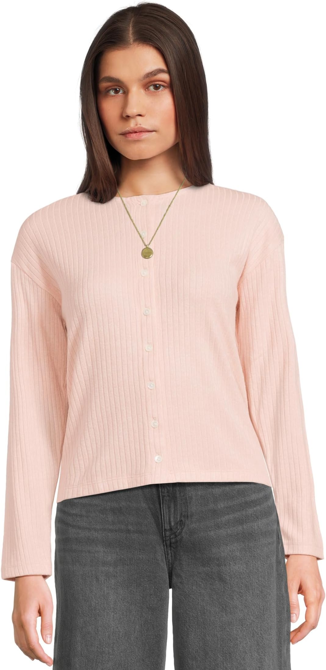 

Свитер Madewell Crew Neck Cardigan Cozy Rib, цвет Pale Blush
