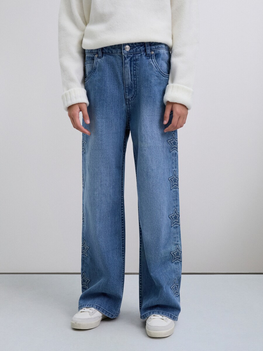 Джинсы с широкими штанинами Scalpers, Blue Denim — фото 3