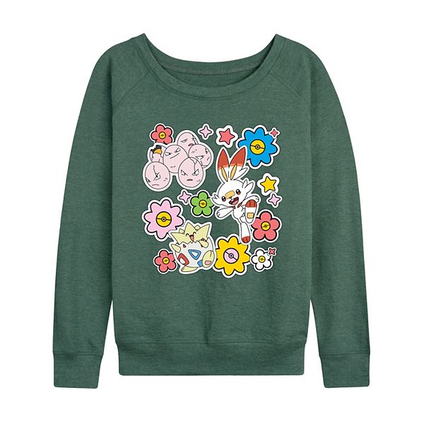 

Женская футболка с длинным рукавом Pokémon Easter Collage French Terry Licensed Character, Heather Juniper