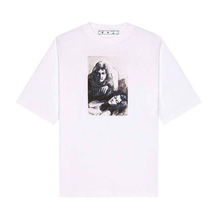

Футболка Off-White Mirko Artist Short-Sleeve Skate Tee, белый, Серый, Футболка Off-White Mirko Artist Short-Sleeve Skate Tee, белый