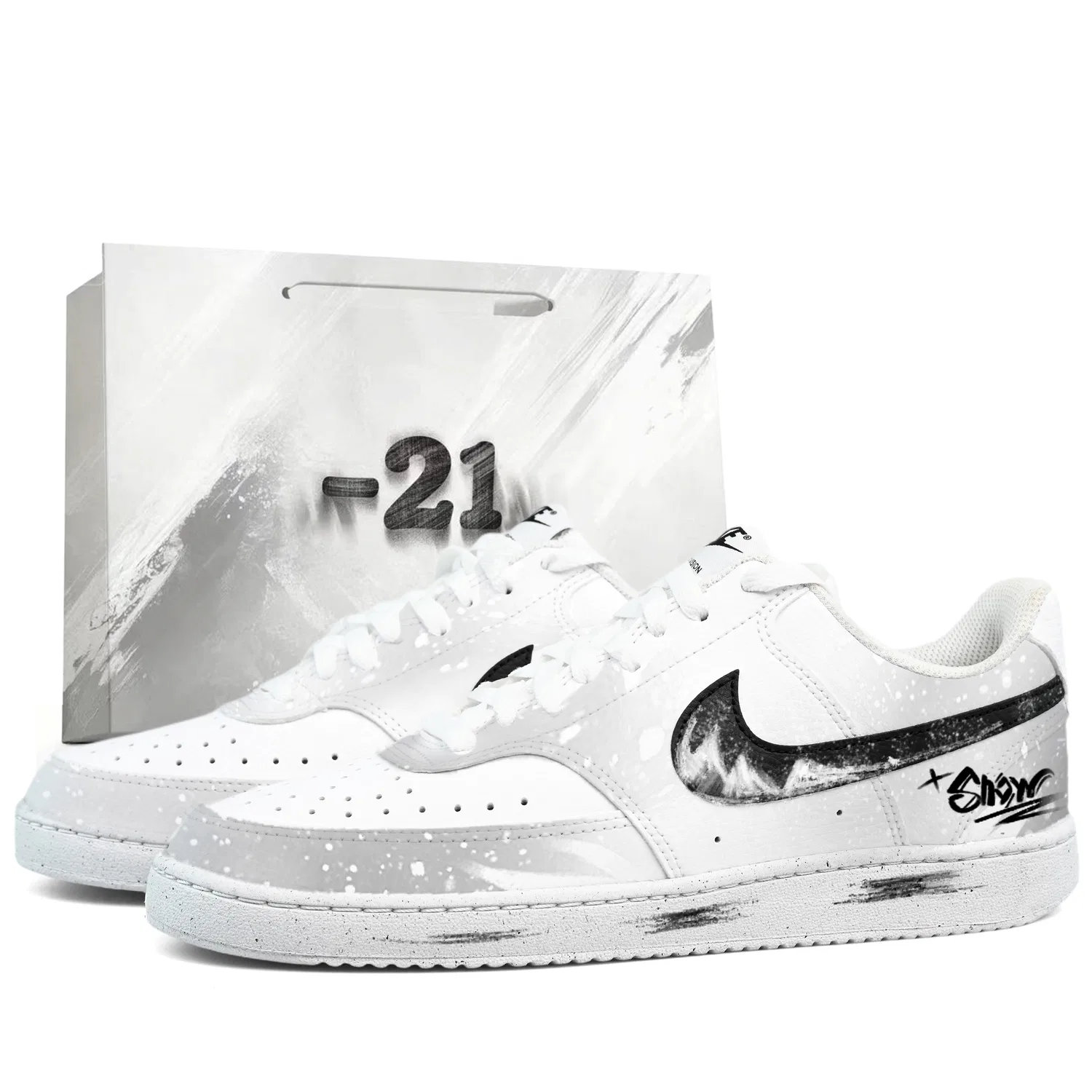 Кроссовки скейтбординг Nike Court Vision 1 Low White Black
