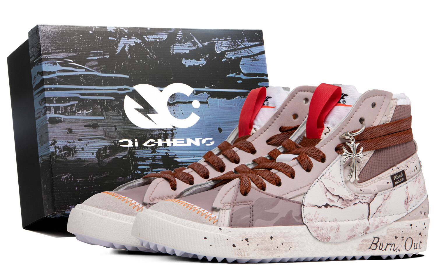 

Кроссовки Blazer Skateboard унисекс средней высоты, красный/коричневый Nike