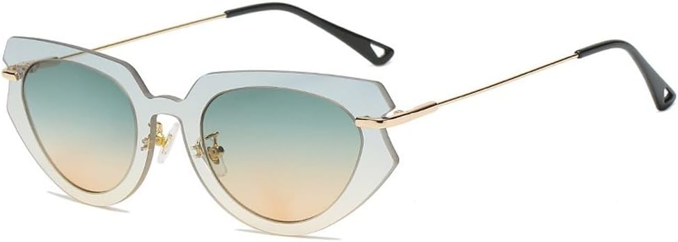 

Женские солнцезащитные очки «кошачий глаз» без оправы, цельная прозрачная оправа с градиентным переходом цвета, солнцезащитные очки с защитой от УФ-излучения UV400 TKKTLLT, Gray