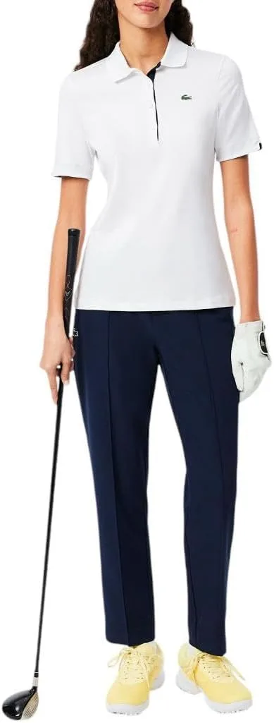 Поло Lacoste Sport Slim Fit, защита от ультрафиолета, белый/темно-синий — фото 3