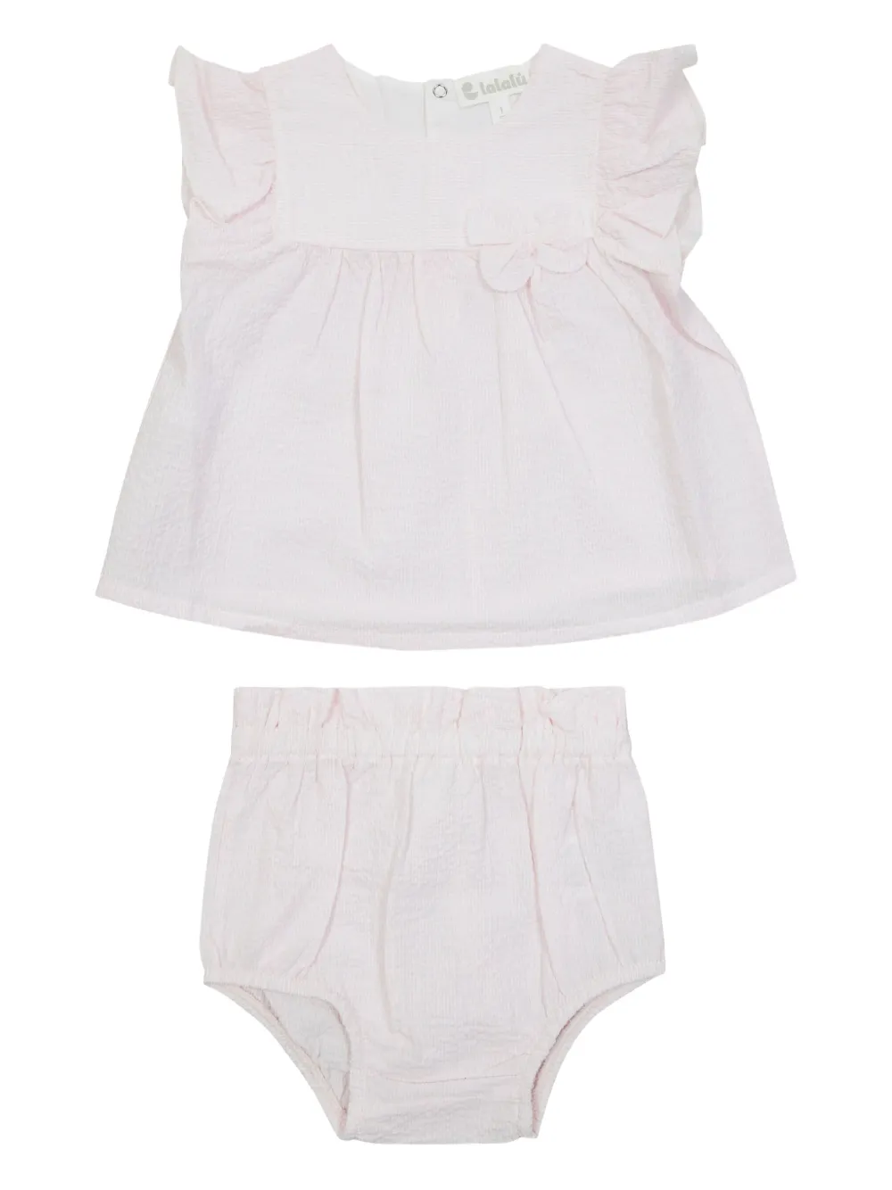 

Платье с круглым вырезом и оборками Lalalu, розовый