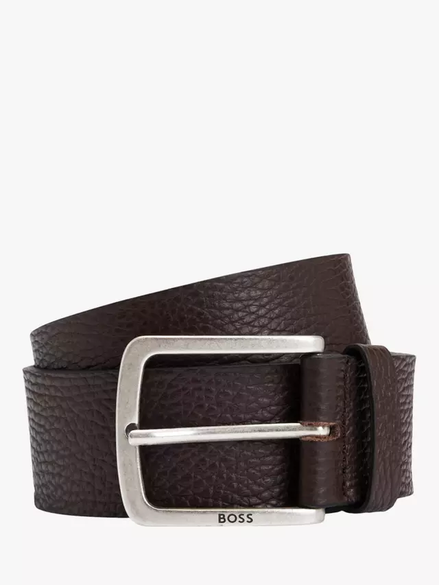 

Ремень HUGO BOSS BOSS Rich Grain Italian Leather, цвет dark brown