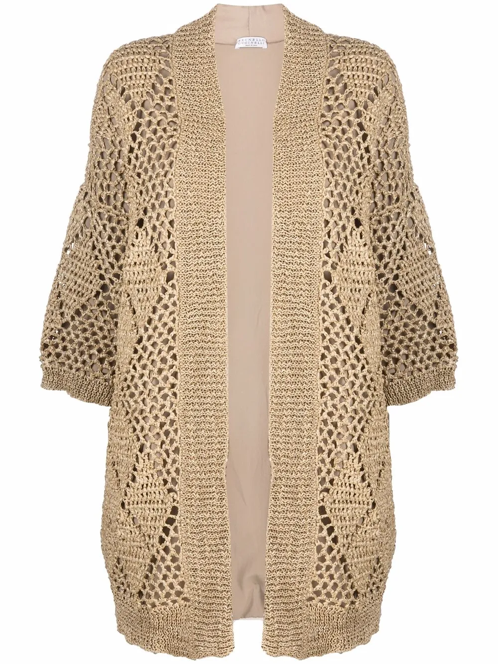 

Пальто-кардиган рыхлой вязки Brunello Cucinelli, коричневый