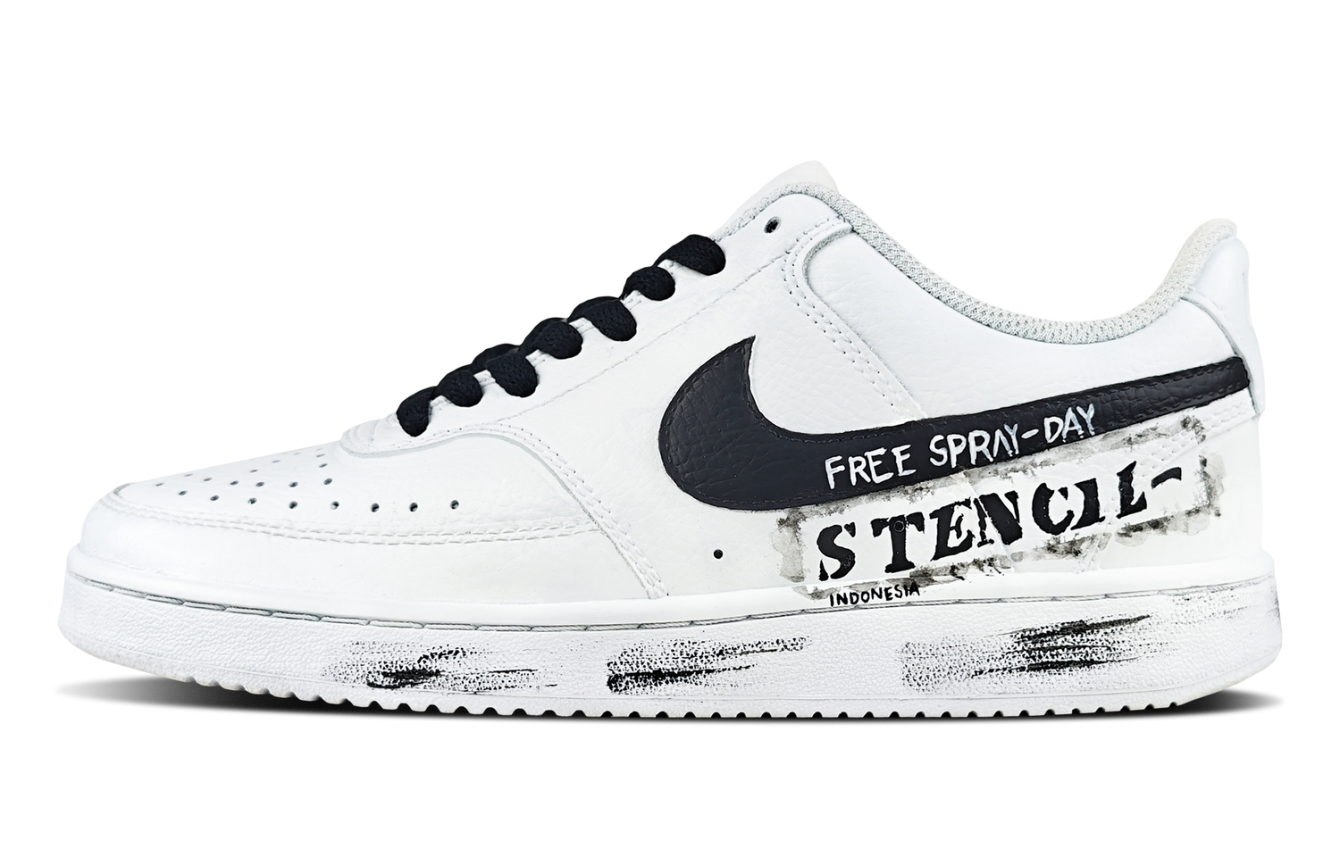 

Nike Court Vision 1 Party Abrasion Resistant низкие скейтборд кроссовки мужские Black White