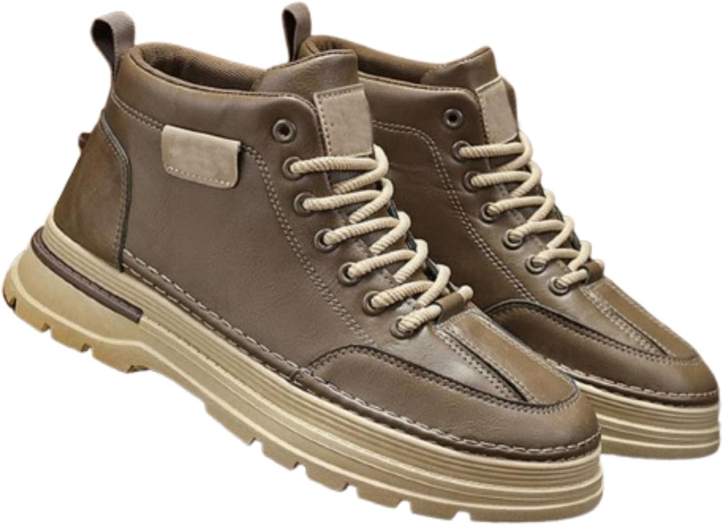 

Мужские высокие повседневные слипоны, нескользящие ботинки для зимы, мужские ботинки для повседневной носки Generic, коричневый