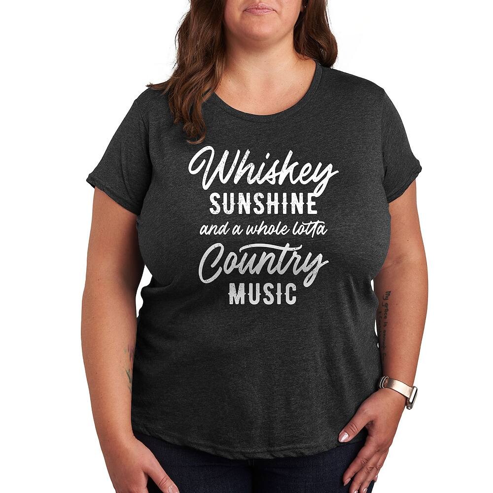 

Футболка с графическим рисунком Plus Whisky Sunshine Country Music, цвет Heather Charcoal
