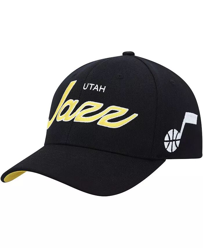 

Мужская черная эластичная кепка с застежкой Utah Jazz MVP Team Script 2.0 Mitchell & Ness, черный