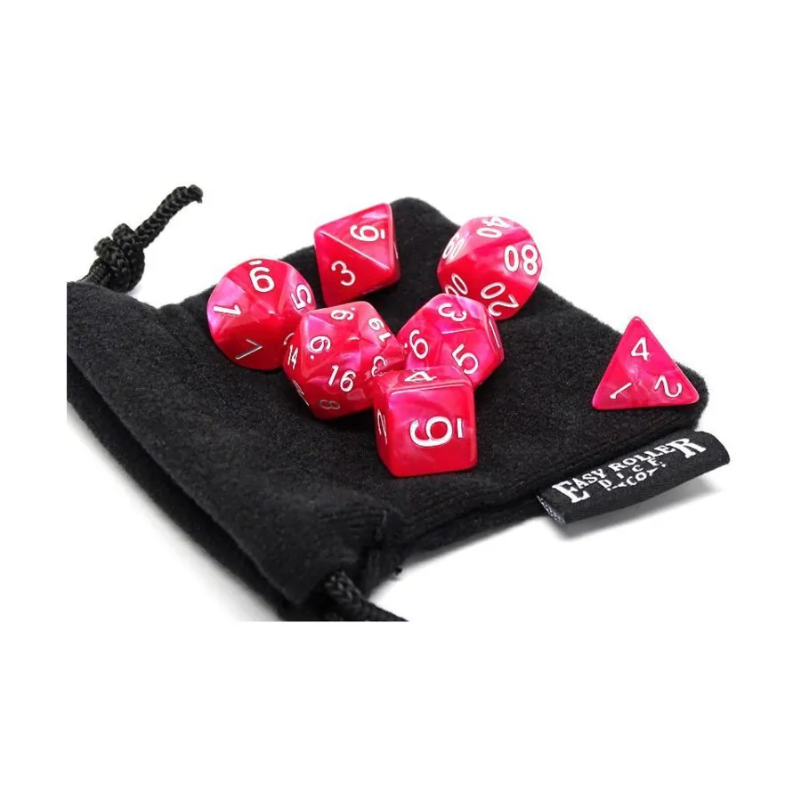 

Розовый мрамор с белым (7), Dice - 7 Piece Poly Sets - Marble/Swirl (Easy Roller Dice)