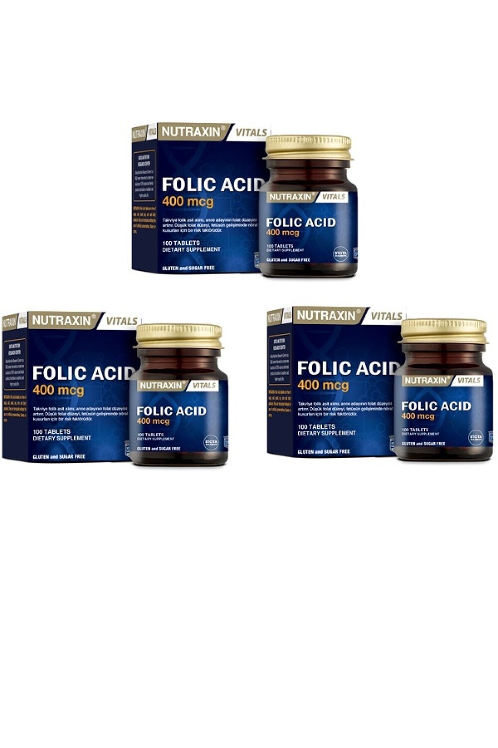 

Nutraxin Фолиевая кислота 400 мкг 100 таблеток X3
