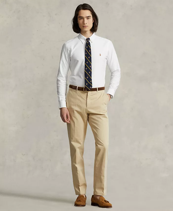Мужская классическая рубашка Oxford Custom Fit Polo Ralph Lauren, белый — фото 4
