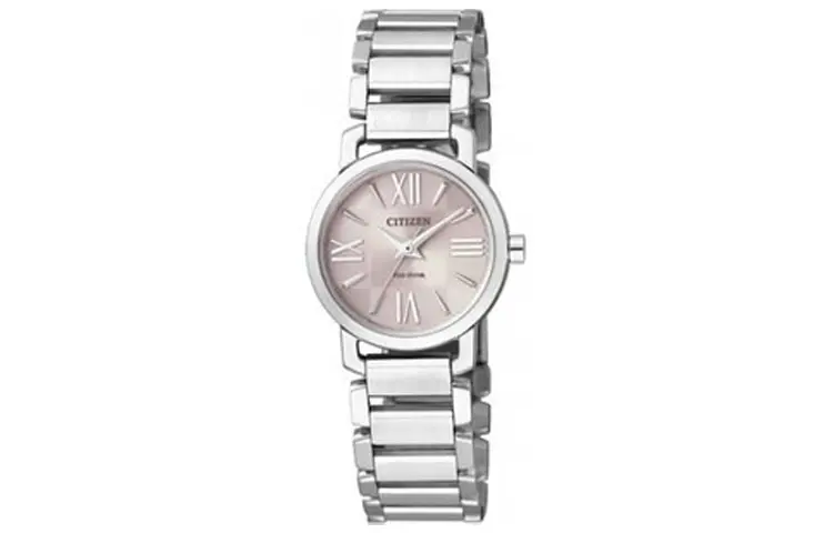

CITIZEN Часы Ecology Drive Collection Solar Quartz Movement Stainless Steel Strap Watch Women's Watch Silver Dial, Pink Watch Dial