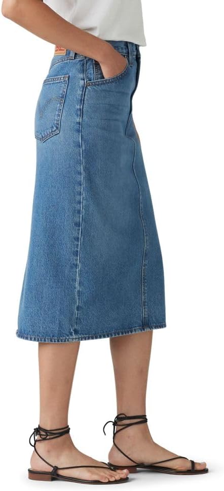 Женская юбка Levi's с высокой талией и разрезом, Meadow Games Clean Hem — фото 2