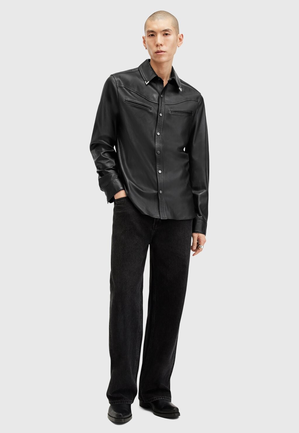 

Кожаная куртка DRAVEN AllSaints, черный