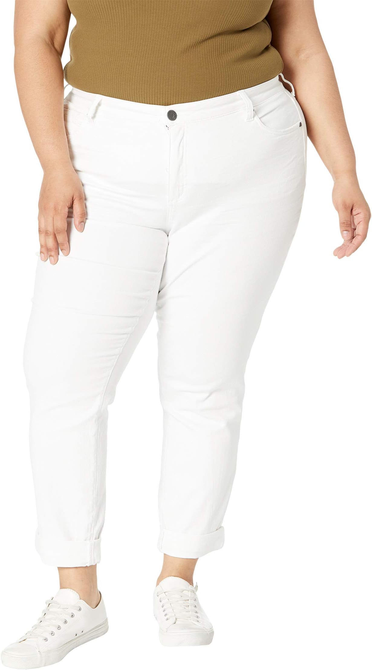 

Джинсы KUT from the Kloth Plus Size Catherine Boyfriend in Optic White, Optic White