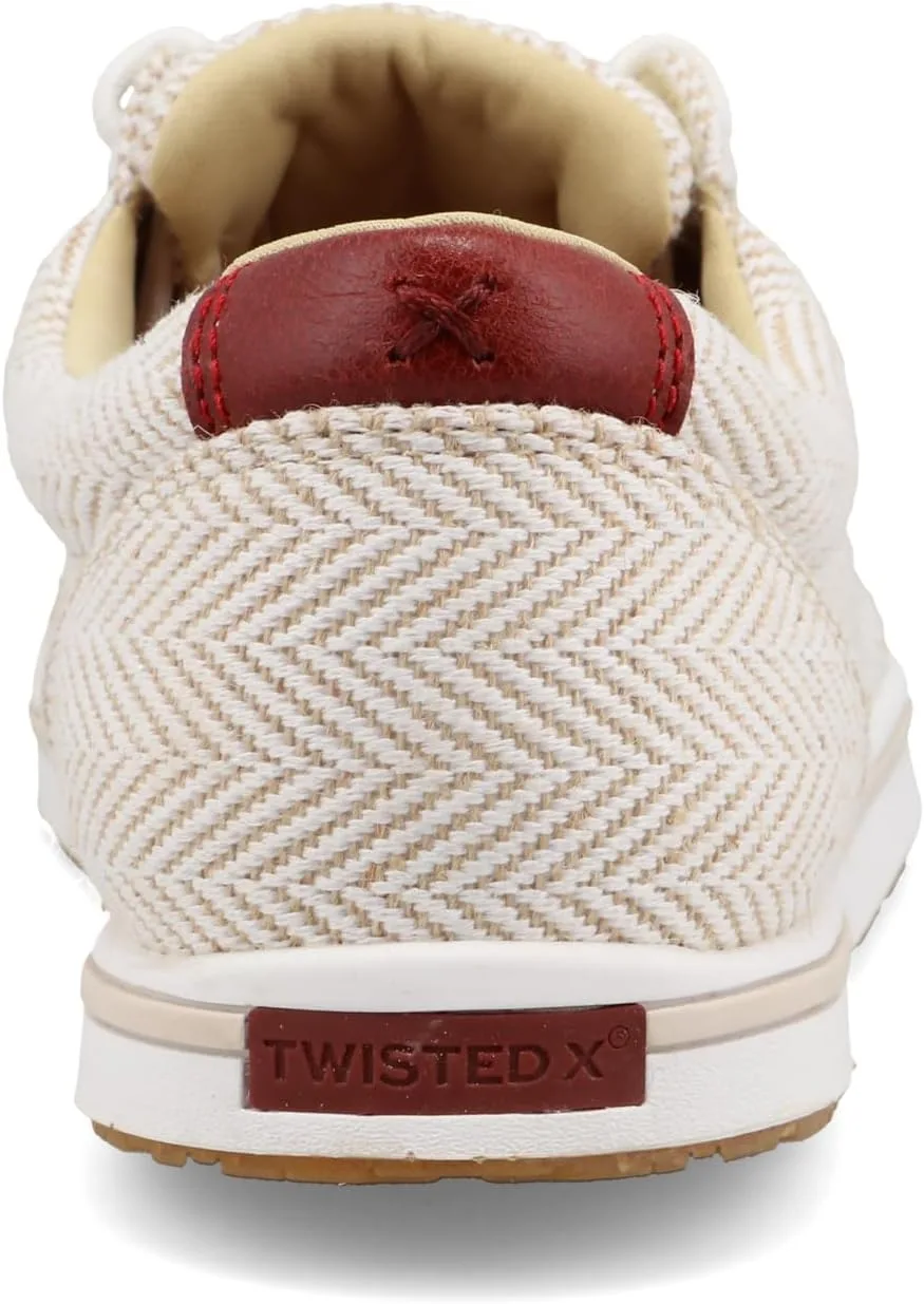 Мужские лоферы Twisted X Zero-X Chukka Driving Moc - кожаные лоферы с ручной обработкой натуральной кожи, белый/песочный — фото 3