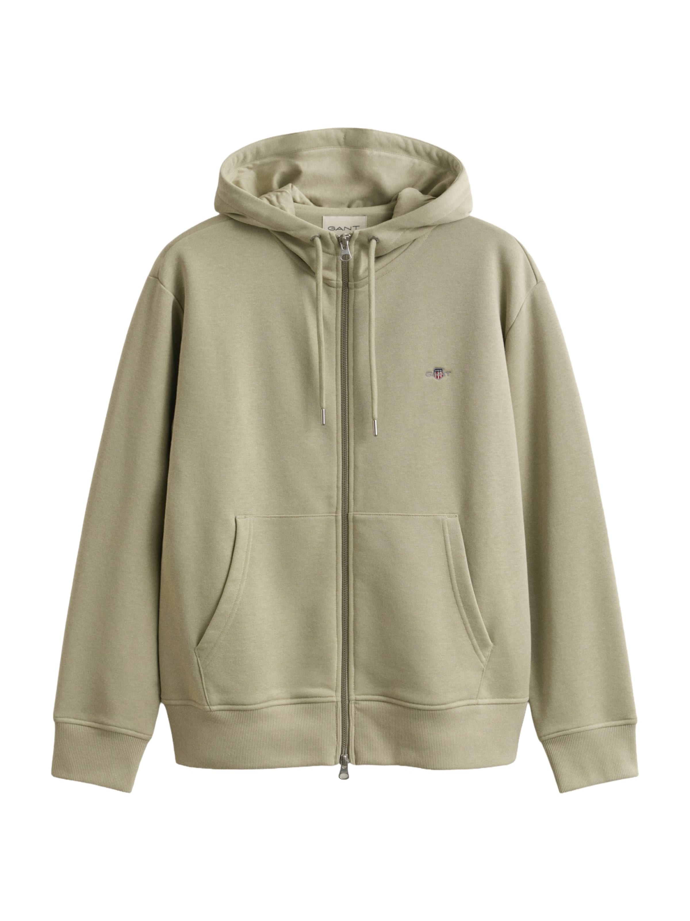 

GANT Толстовка с молнией в темно-бежевом цвете, Бежевый, GANT Толстовка с молнией в темно-бежевом цвете