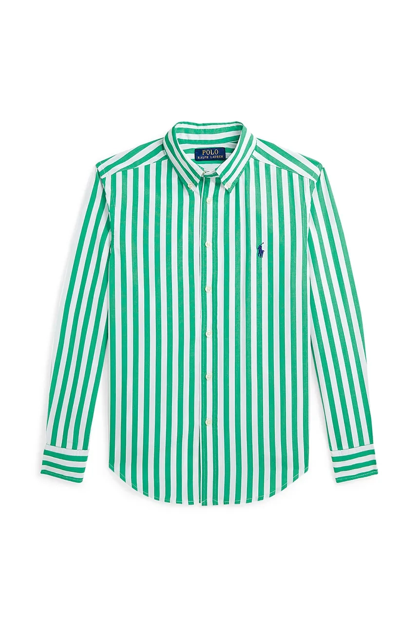 

Хлопковая рубашка для детей Polo Ralph Lauren, зеленый