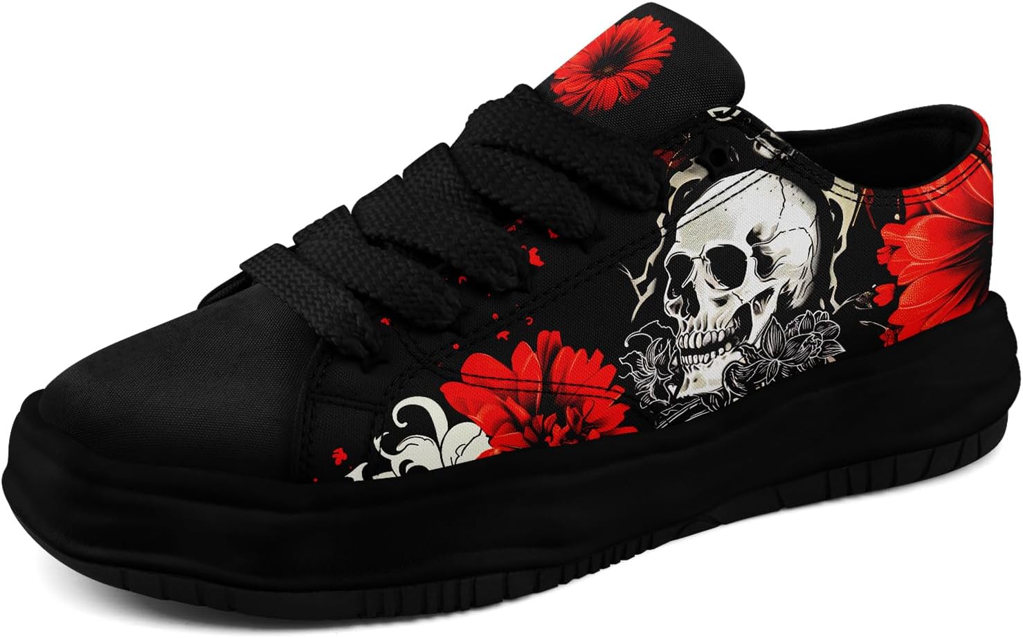 

Кеды на полотне с готическим черепом, унисекс, с шнуровкой, в стиле панк, для уличной носки, повседневной ходьбы или Хэллоуина Awsole, Style7