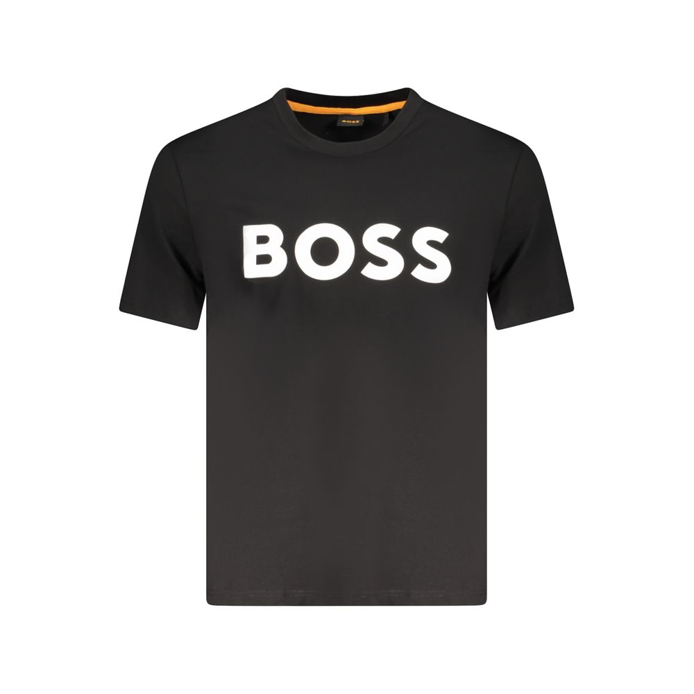 

Черная хлопковая мужская футболка Hugo Boss