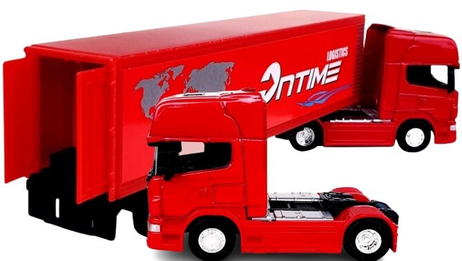 

Автомобиль Resorak Tir Scania V8 Грузовик с полуприцепом Коллекционная машина 1:64 PakaNiemowlaka