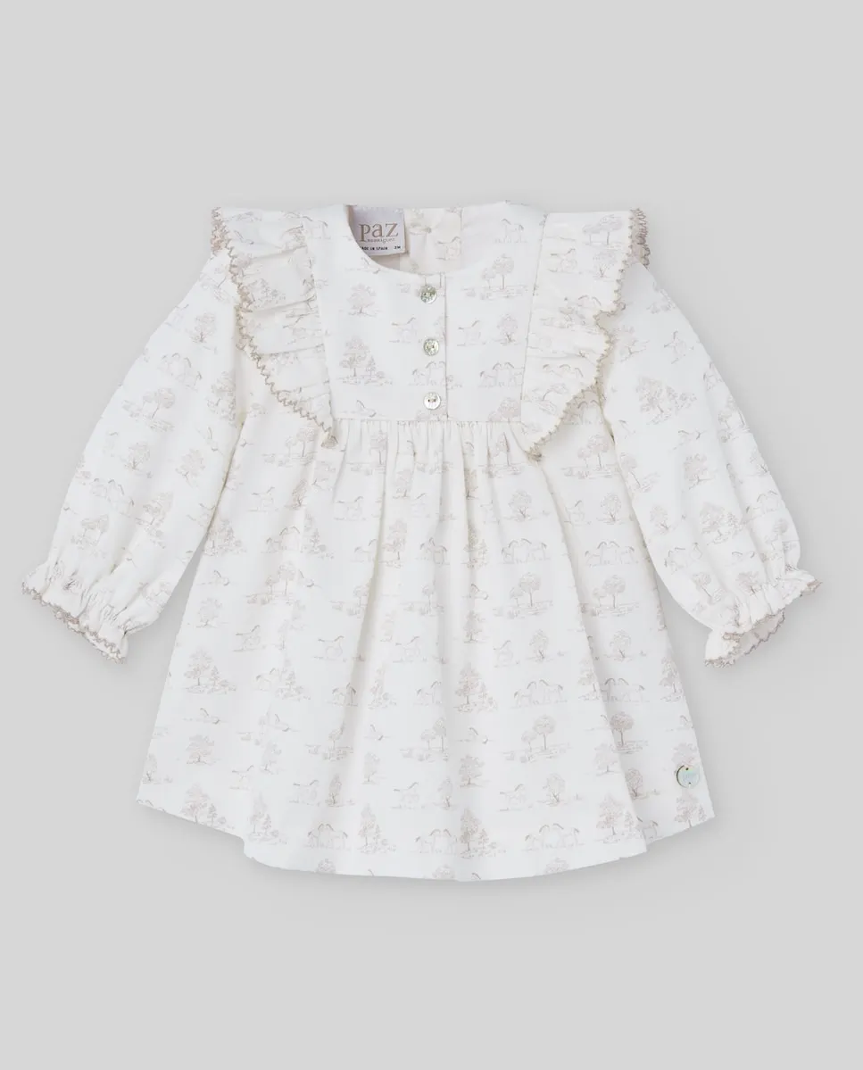 

Платье для малыша с принтом из коллекции Pony PAZ Rodríguez, светло-бежевый