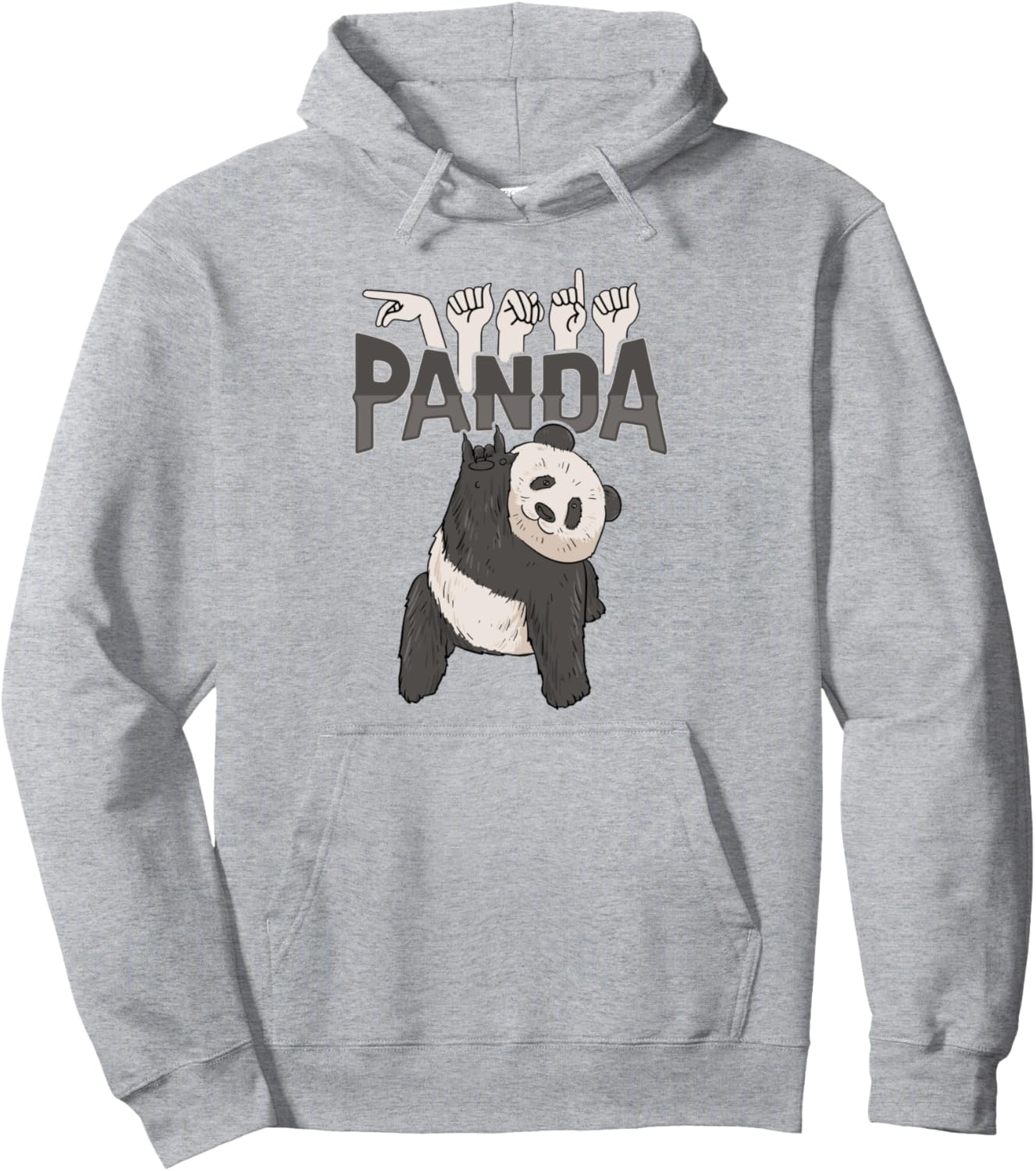 

Толстовка ILY Panda с жестами рук на языке жестов, посвященная осведомленности о потере слуха Deaf Pride Designs, серый