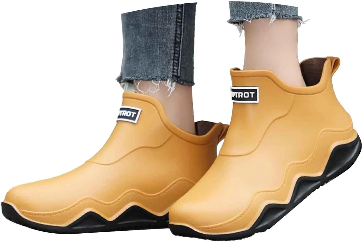 Мужские водонепроницаемые сапоги Wellies средней высоты и высокого качества. Отличные летние сапоги, легкие сапоги для верховой езды и прогулок на высоком каблуке Sfwqoifou, хаки — фото 2
