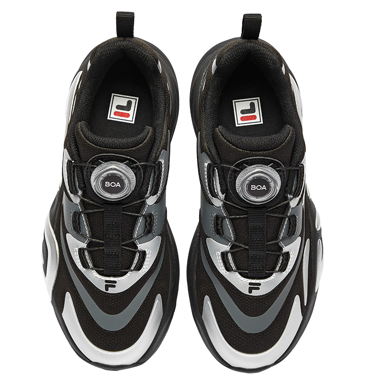 FILA KIDS Скользостойкие, износостойкие, дышащие низкие детские кроссовки Black Space Silver Kids' — фото 4