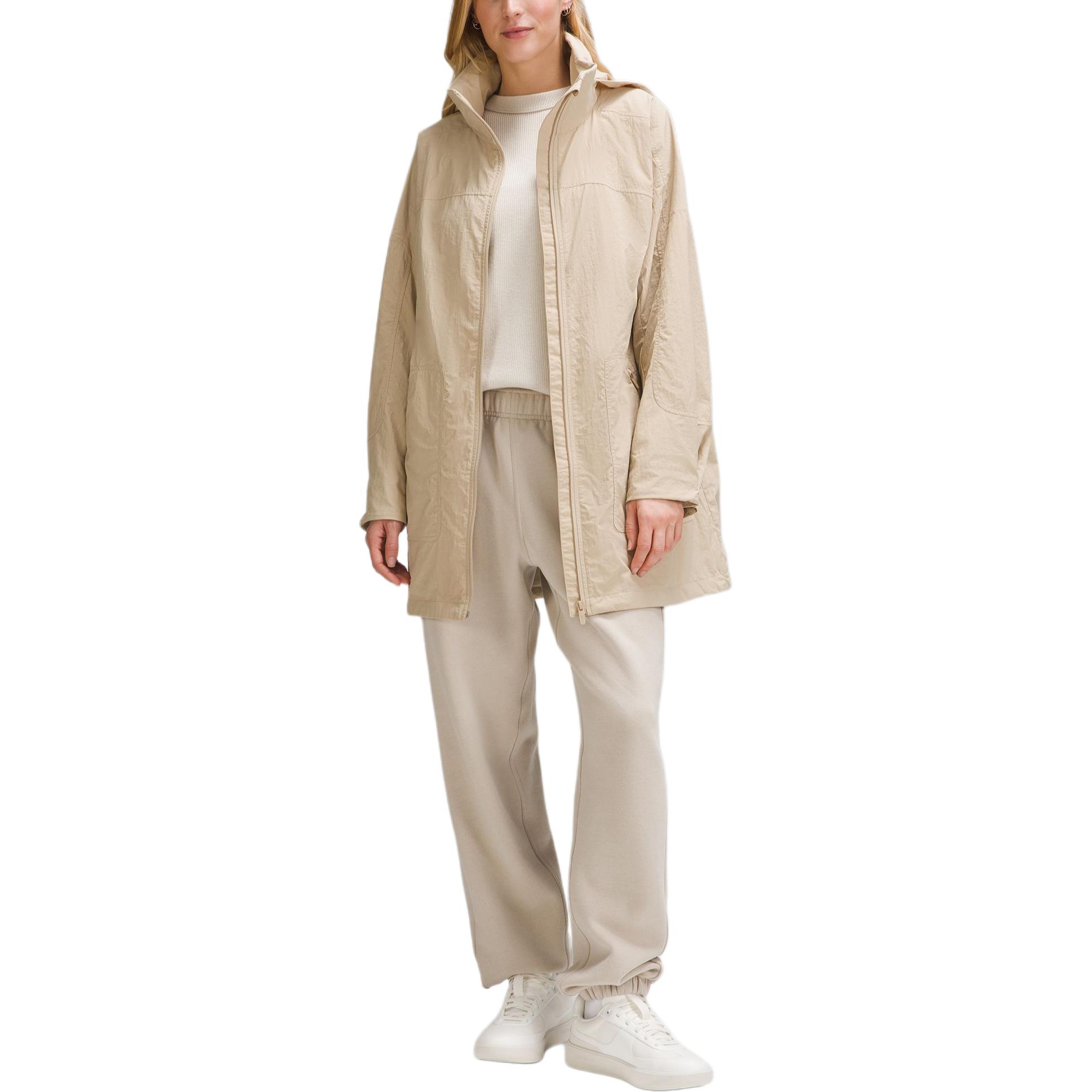 

Lululemon Женская удлиненная куртка с капюшоном, Light Camel/TRNH