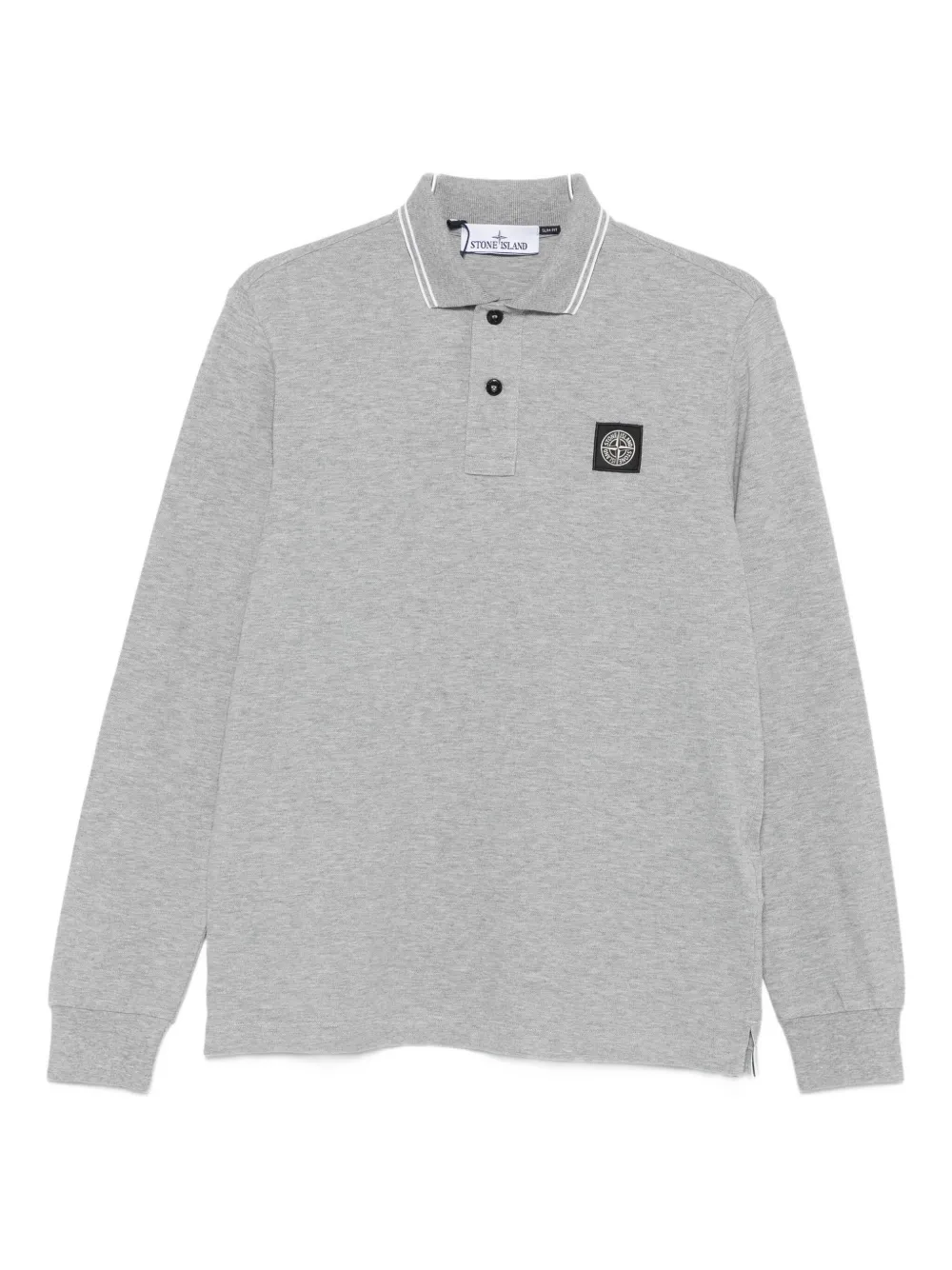 

Поло с нашивкой-логотипом Stone Island, серый