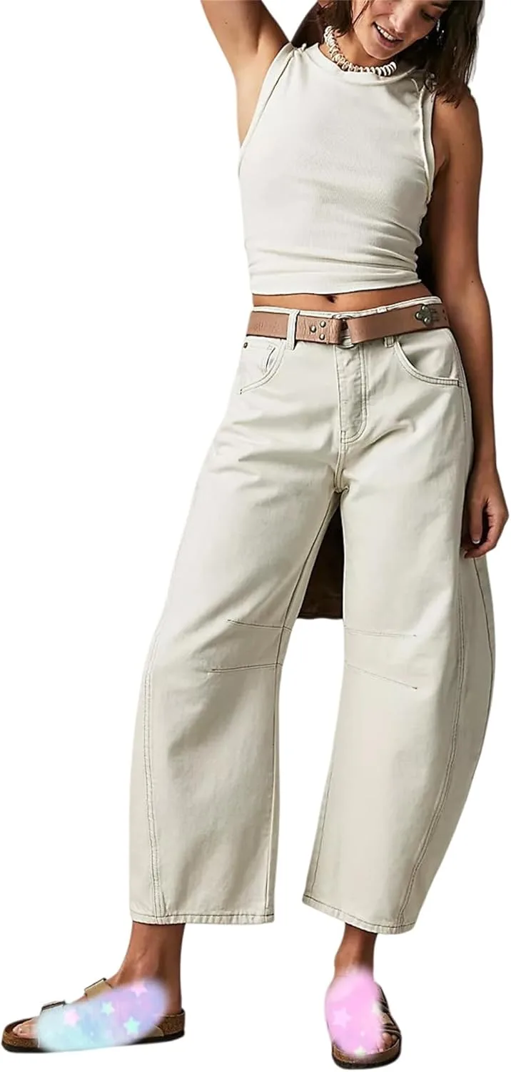 

Прямые джинсы для женщин Baggy Boyfriend Wide Leg y2k Cargo High Waist