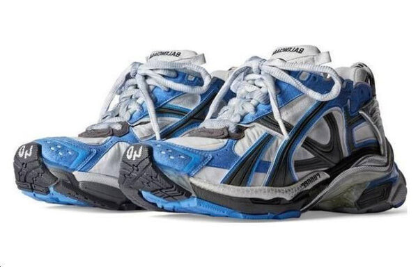 Кроссовки runner sneakers 'blue and grey nylon and suede like fabric' Balenciaga, серый — фото 3