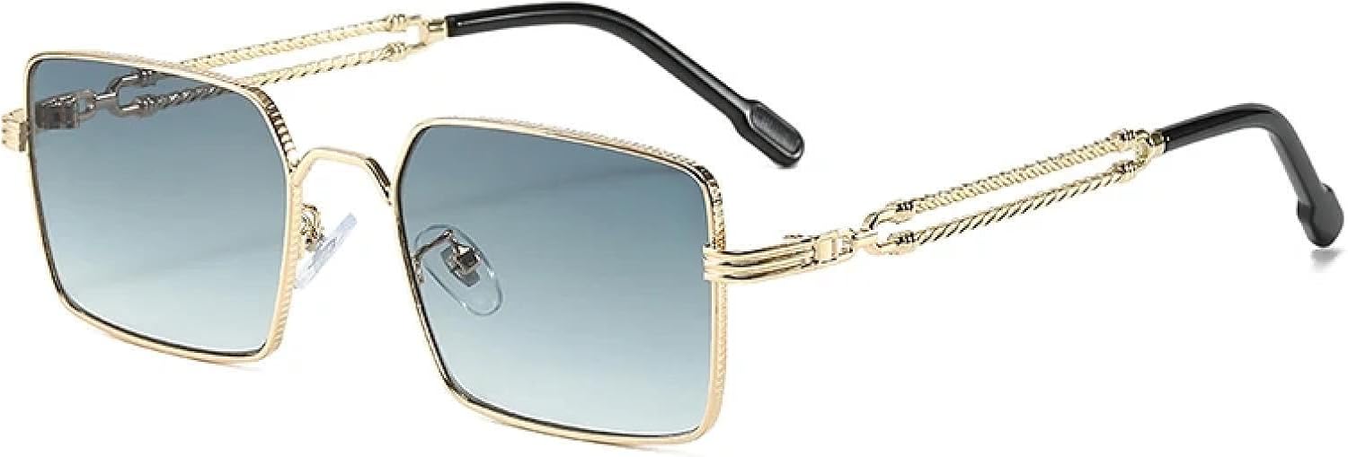 

Ретро металлические солнцезащитные очки для женщин класса люкс, защита от УФ-излучения UV400, модные солнцезащитные очки для мужчин с градиентным переходом TVTBBVV, Golden Green