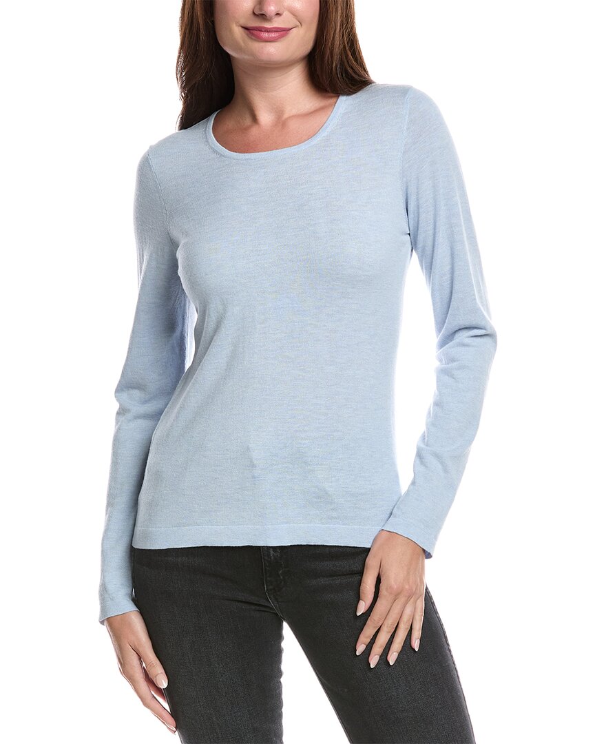 

Форт Кашемир Свитер с круглым вырезом из смеси шелка и кашемира Forte Cashmere, синий