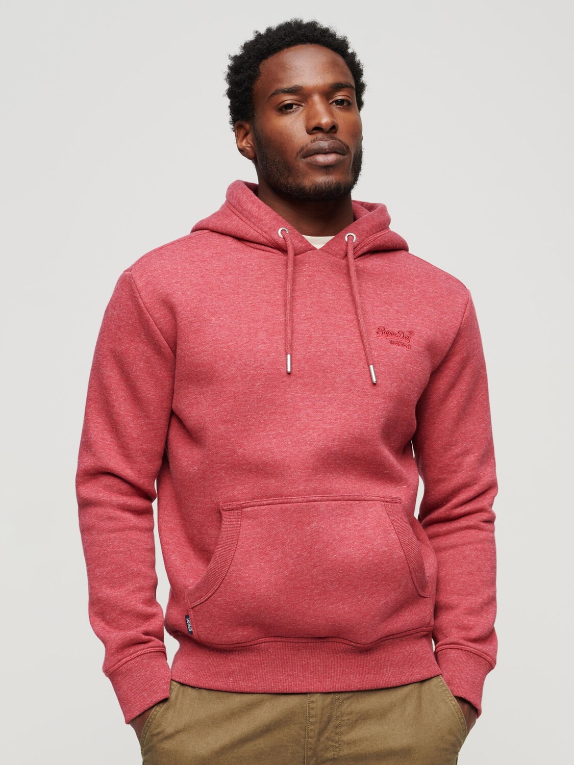 

Толстовка Essential с логотипом из органического хлопка Superdry, берри ред марл