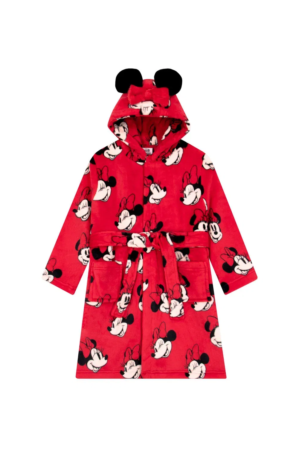 Детский халат Minnie Mouse 3D уши и бант Disney, красный
