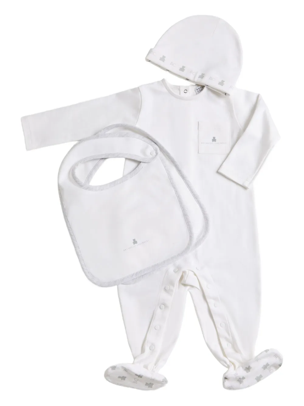 

Комплект из топа и брюк с принтом Brunello Cucinelli Kids, белый