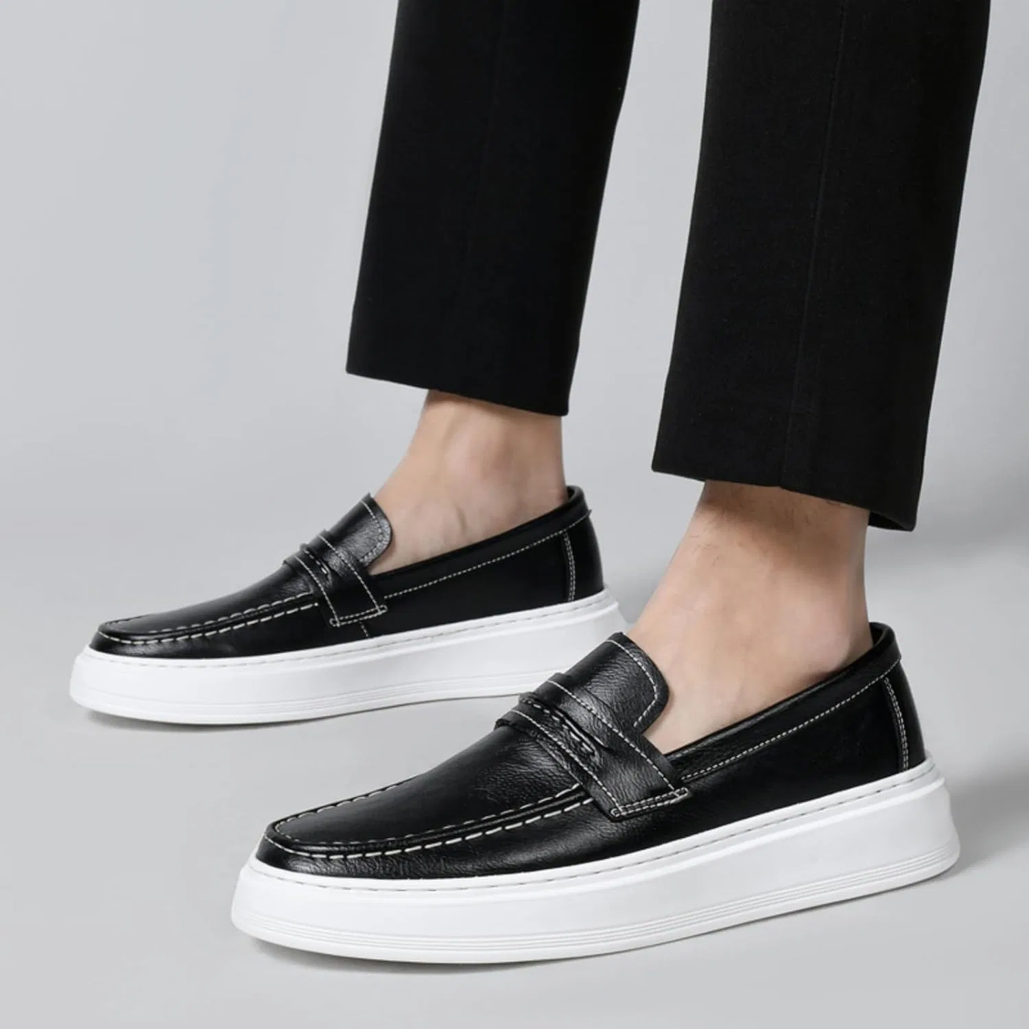 Лоферы Leather Loafers Black Kpdwfms — фото 4