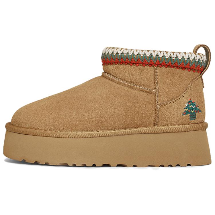 Теплые короткие зимние сапоги женские TATA, Yellow Brown