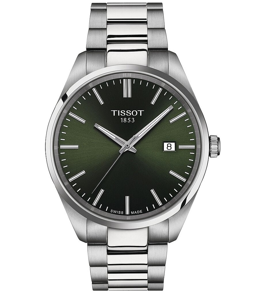

Мужские часы Tissot Classic Collection Pr 100 с зеленым циферблатом и браслетом из нержавеющей стали, серебро