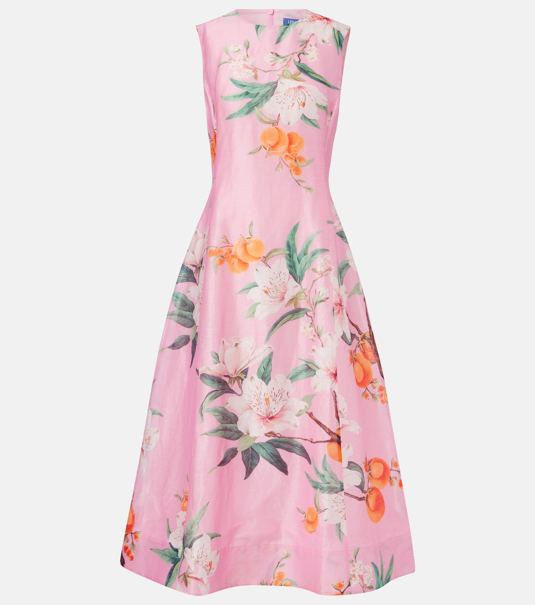 

Платье миди Cleo floral из смесового льна с цветочным принтом Leo Lin, Lavish Print Pink