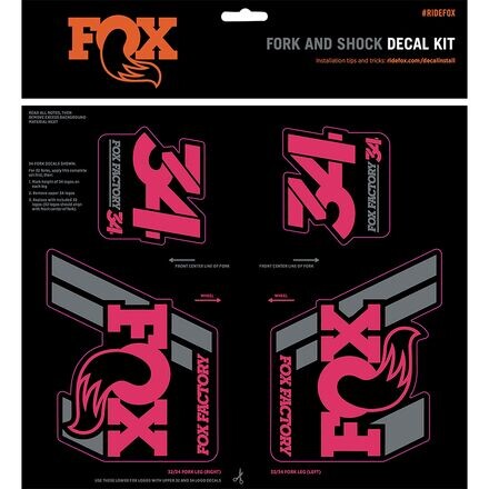 

Комплект наклеек для вилки и амортизатора Heritage FOX Racing Shox, розовый