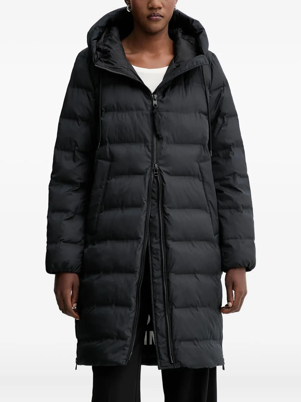 

Стёганое пальто с капюшоном Marc O'Polo, черный