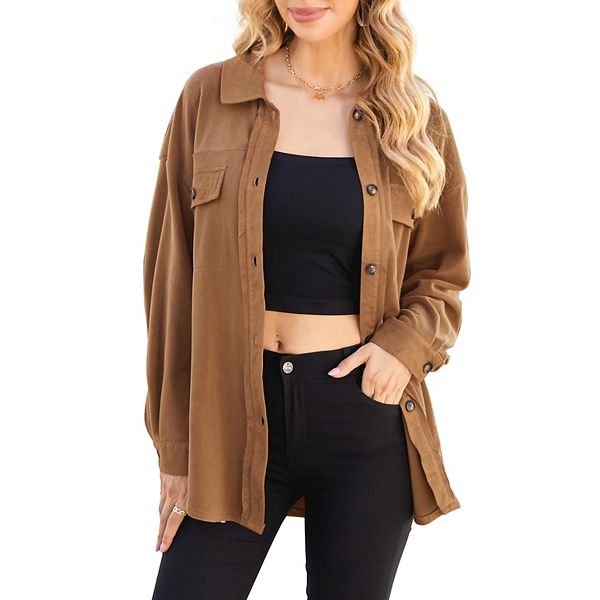 

Женская уютная плюшевая рубашка-жакет на пуговицах Maxxis Merch, Khaki